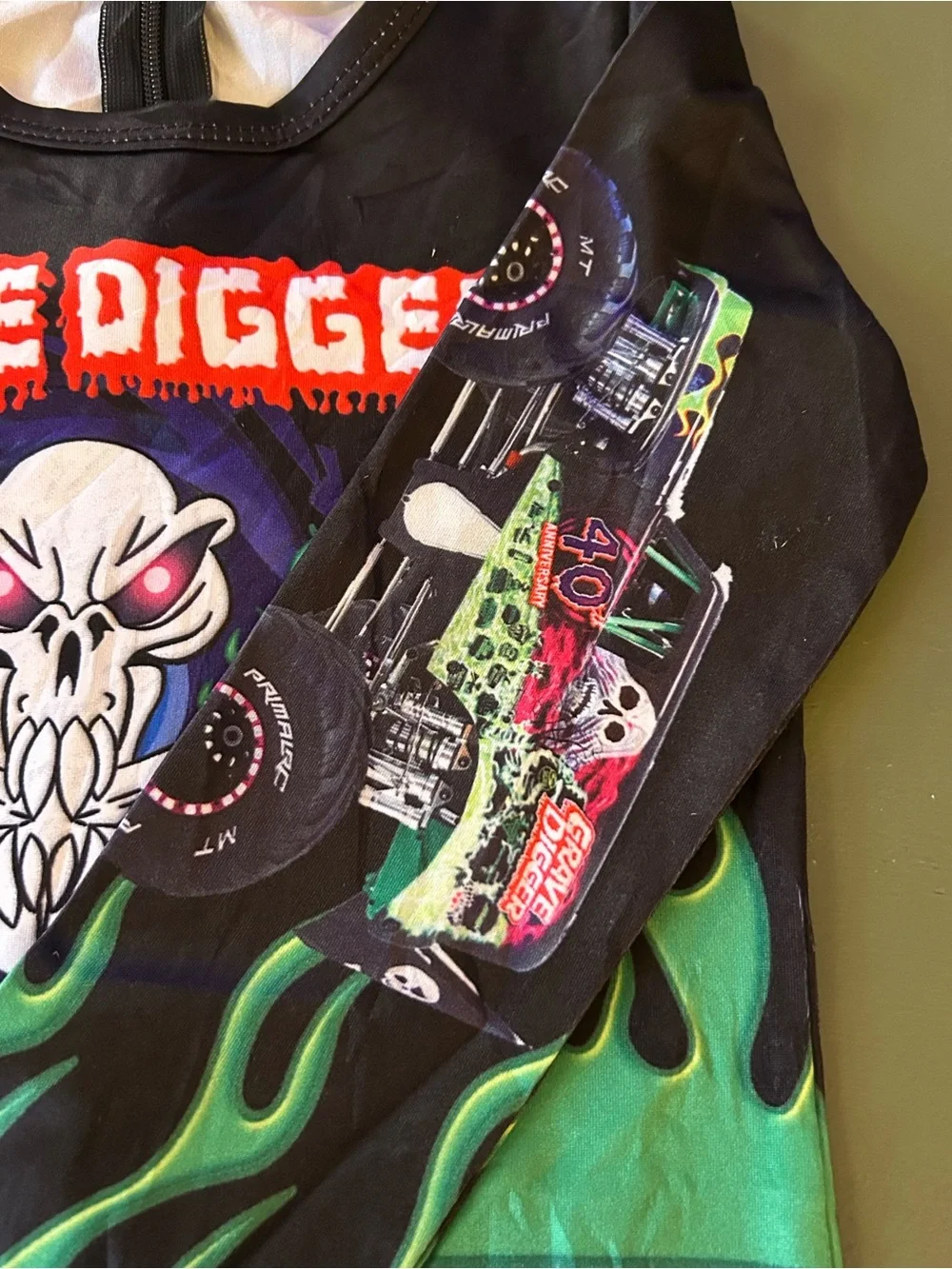 Grave Digger Monster Truck Driver Kids Costume Size 100(3T) See Meas. Halloween